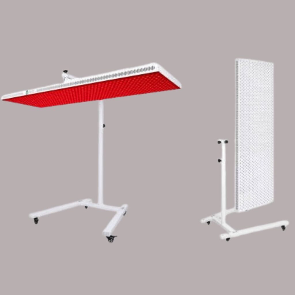 red light therapy at home equipment on stand