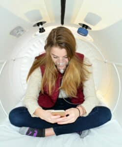 Inside hyperbaric chamber