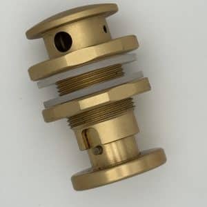 Assembled Brass Bulkhead Pressure Relief Valve (Side View)