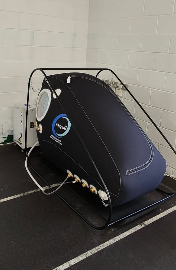 hyperbaric chamber from Oxygens in UK sports gym