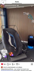 Meg Matthews using Hyperbaric Oxygen therapy in Cornwall