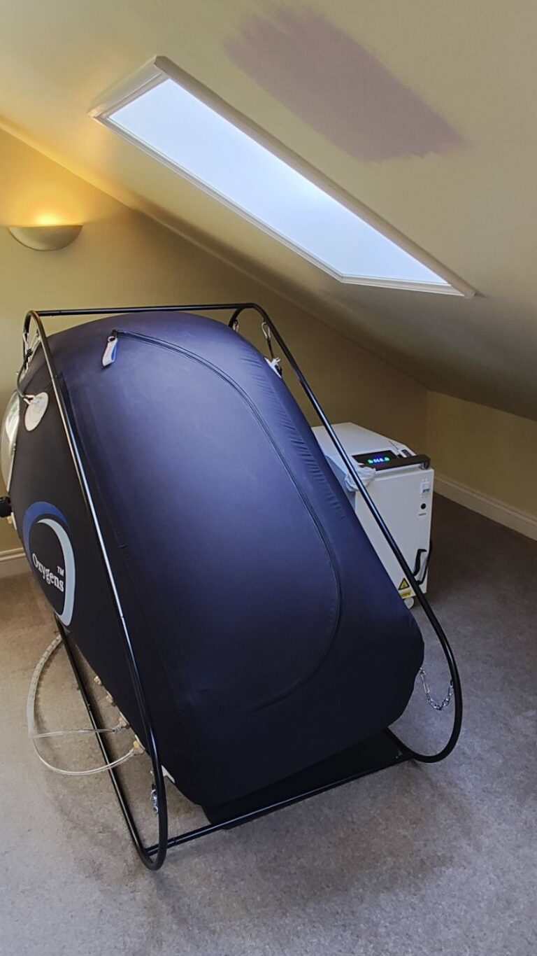 Oxygens Sit-Up home hyperbaric chamber professionally installed in an Oxfordshire loft